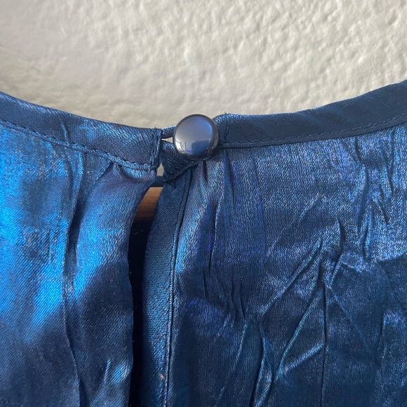 NWOT Vintage Blue Blouse - Picture 3 of 7